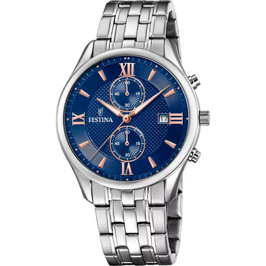 Festina | OROLOGIO FESTINA TIMELESS CHRONOGRAPH F6854/6 BLU CINTURINO IN ACCIAIO, UOMO