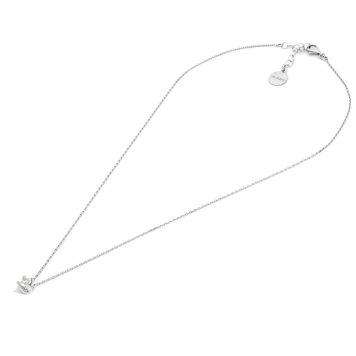 Unoaerre| collana cubi zirconia mini in argento bianco