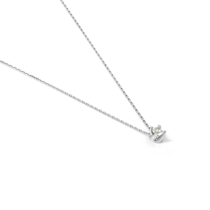 Unoaerre| collana cubi zirconia mini in argento bianco