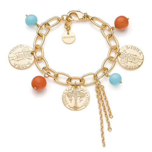 UNOAERRE | Bracciale in Bronzo Dorato con Charms