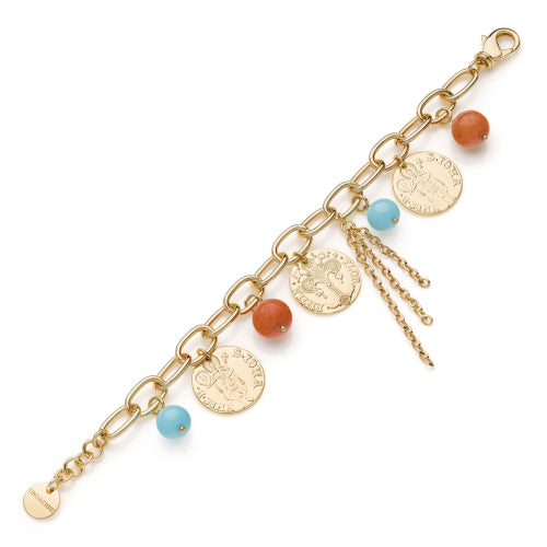 UNOAERRE | Bracciale in Bronzo Dorato con Charms