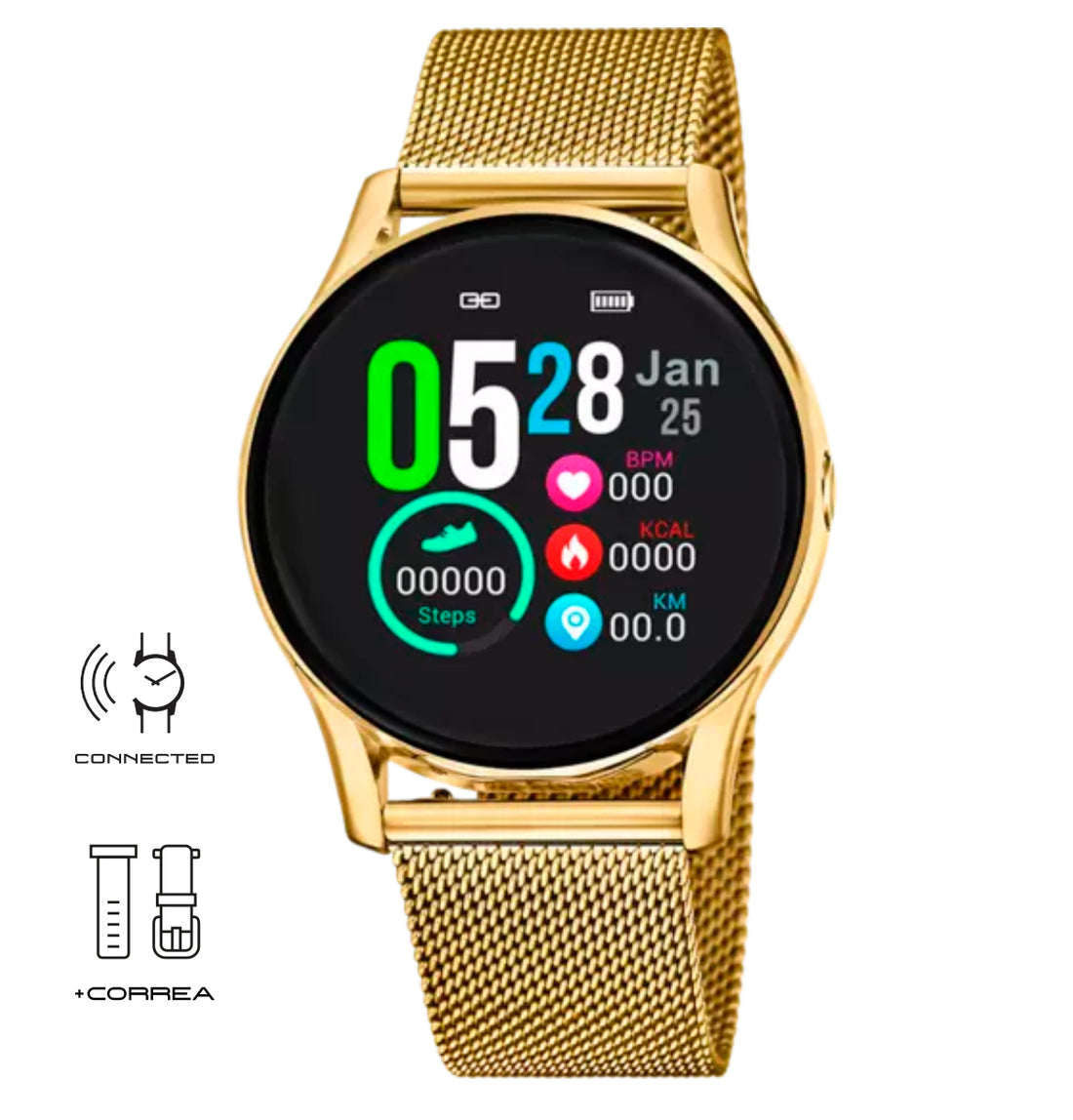 Lotus | SMARTWATCH CON CINTURINO IN ACCIAIO INOSSIDABILE 316L, BLUETOOTH, DONNA