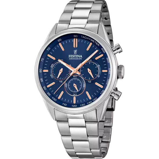 Festina | OROLOGIO FESTINA TIMELESS CHRONOGRAPH F16820/A BLU CINTURINO IN ACCIAIO, UOMO