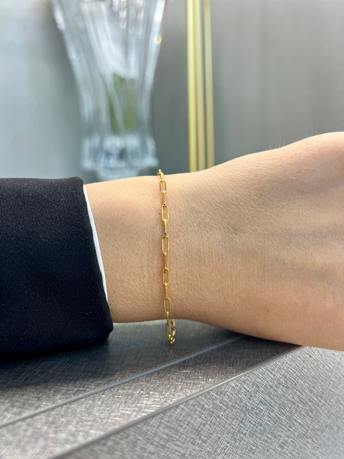 Ellegi Argento | Bracciale saldato maglia italiana piccola dorata