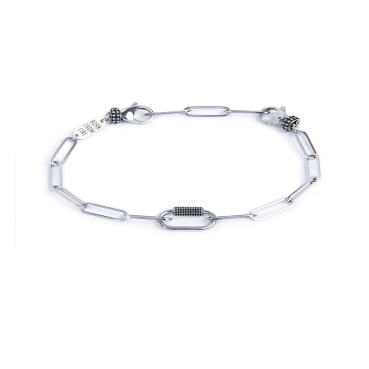 Marlù | Bracciale catena a maglia larga diamantata