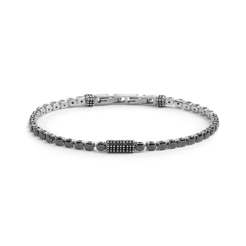 Marlù | Bracciale catena tennis con zirconi neri