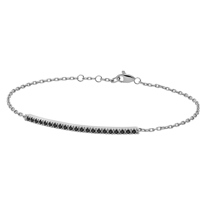 Luce di DonnaOro | Bracciale barretta tennis in oro bianco e diamanti black