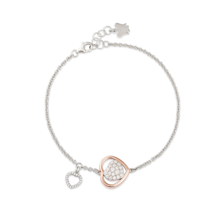 Roberto Giannotti | Bracciale con cuore rosato, cuore pavè e cuore charm