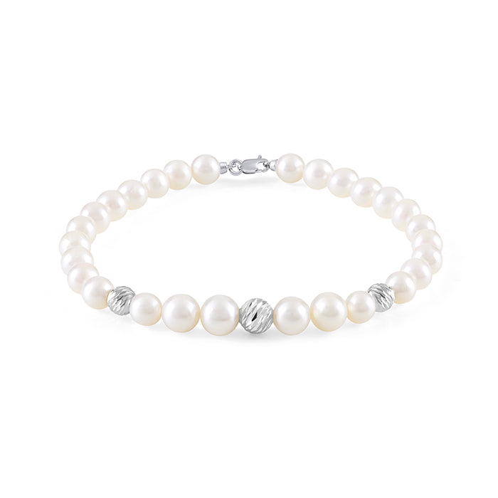 Bliss Gioielli  | Bracciale Perle Paradise con 3 sfera oro 18kt