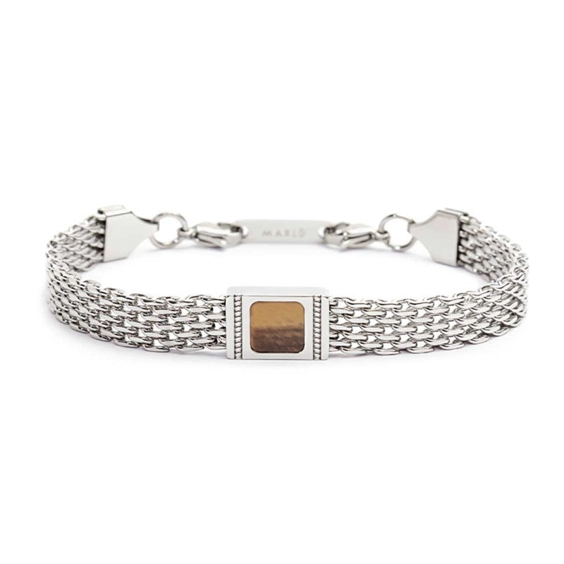 Marlù | Bracciale con pietra centrale catena mesh