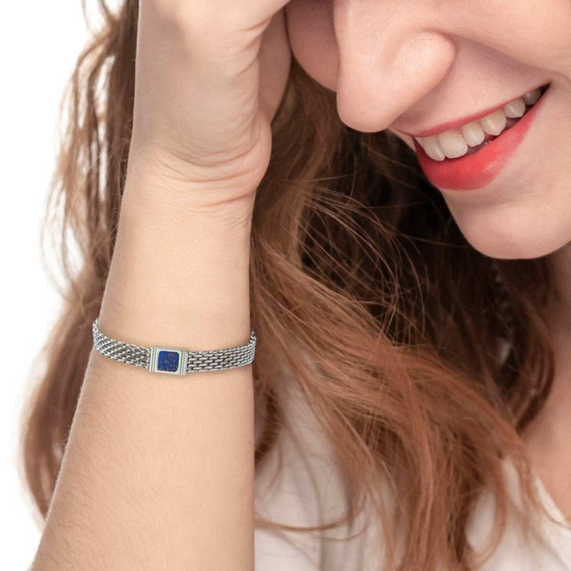 Marlù | Bracciale con pietra centrale catena mesh