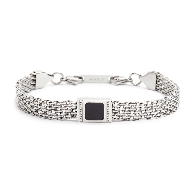 Marlù | Bracciale con pietra centrale catena mesh