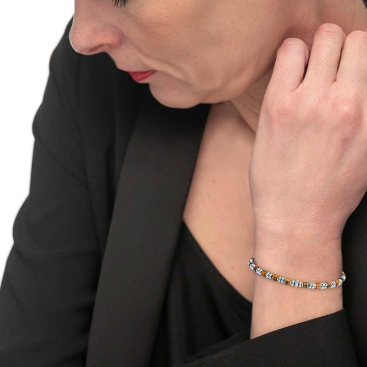 Marlù | Bracciale con rondelle in pietra ed elementi in ematite