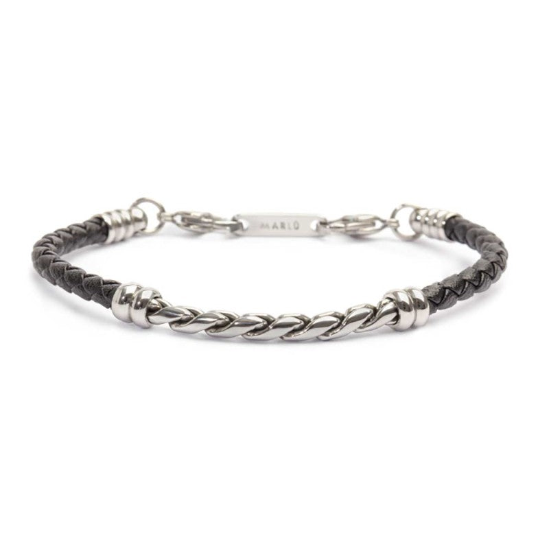 Marlù | Bracciale in pelle sintetica con catena twisted