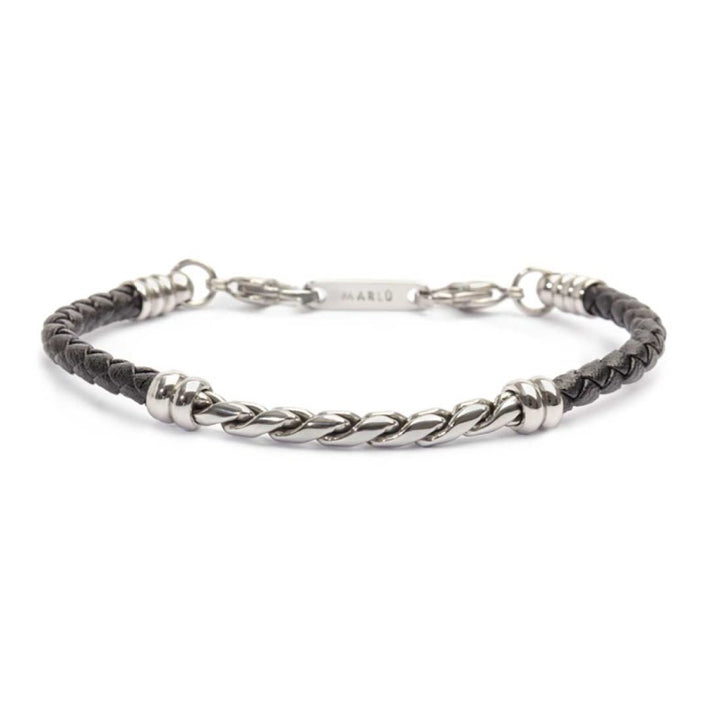 Marlù | Bracciale in pelle sintetica con catena twisted