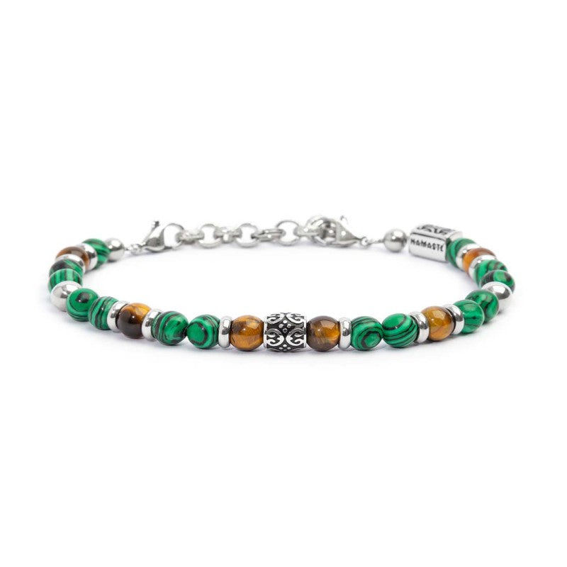 Marlù | Bracciale malachite e occhio di tigre 6mm