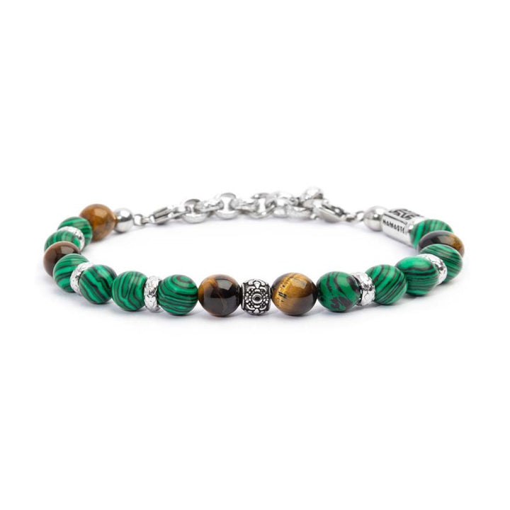 Marlù | Bracciale malachite e occhio di tigre 8mm