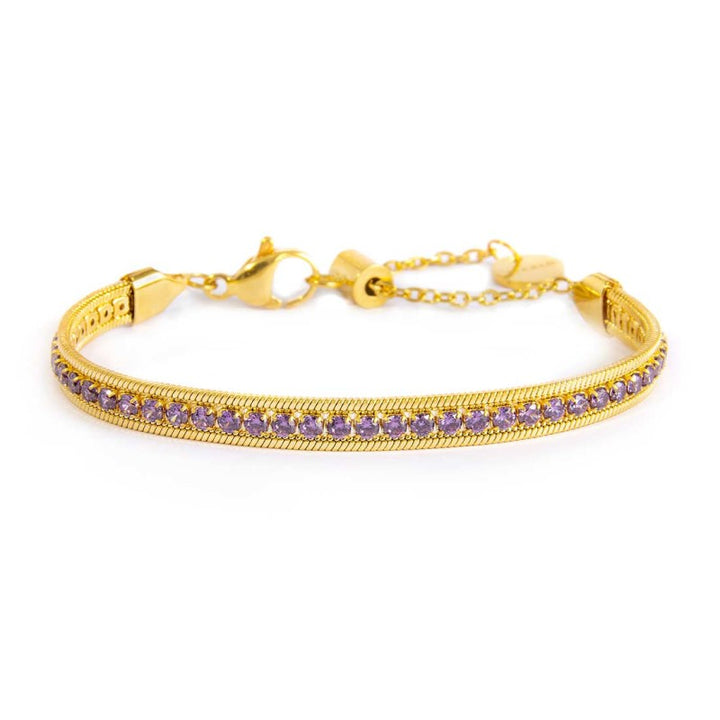 Marlù | Bracciale tennis zirconi baguette catena snake squadrata