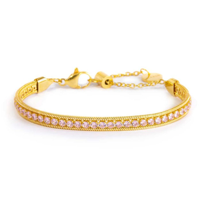 Marlù | Bracciale tennis zirconi baguette catena snake squadrata