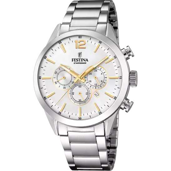 Festina |OROLOGIO FESTINA TIMELESS CHRONOGRAPH F20343/1 ARGENTO CON CINTURINO IN ACCIAIO, UOMO.