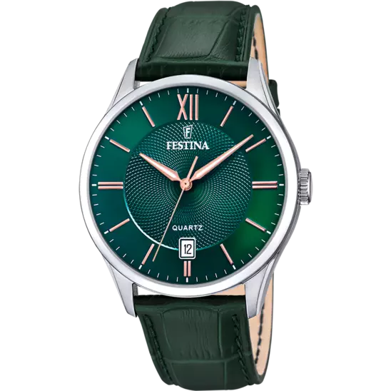 Festina |OROLOGIO FESTINA F20426/7 VERDE CON CINTURINO IN PELLE, UOMO