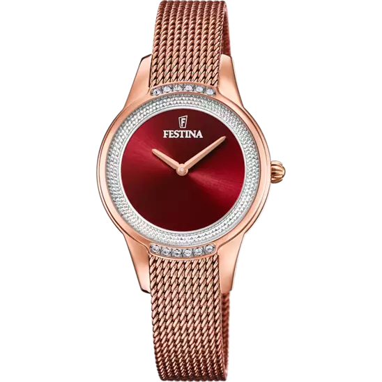 Festina |OROLOGIO FESTINA MADEMOISELLE F20496/1 ROSSO CINTURINO IN ACCIAIO, DONNA