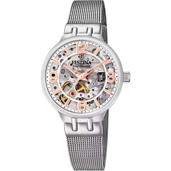 Festina OROLOGIO FESTINA AUTOMATICO SKELETON F20579/1 CON CINTURINO IN ACCIAIO, DONNA