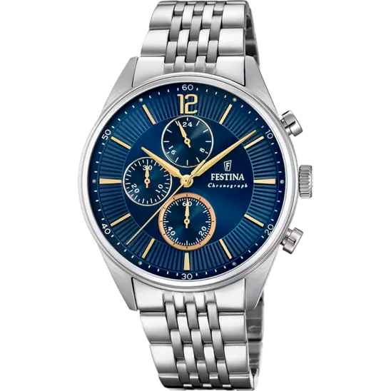 Festina | OROLOGIO FESTINA TIMELESS CRONOGRAFO F20285/3 BLU CON CINTURINO IN ACCIAIO, UOMO