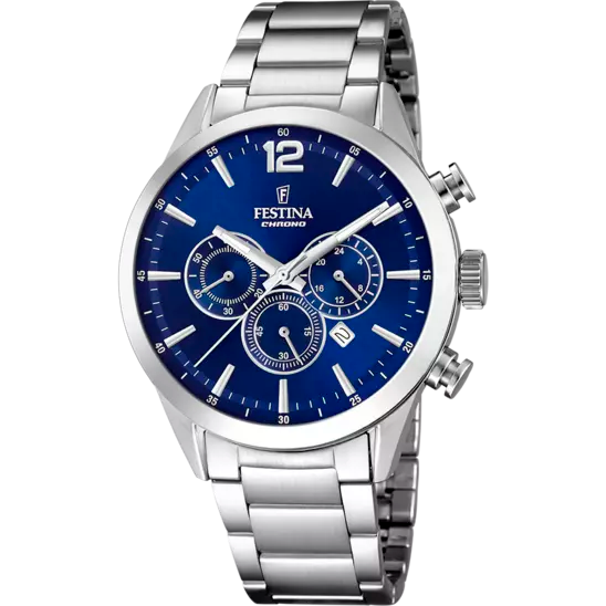 Festina | OROLOGIO FESTINA TIMELESS CHRONOGRAPH F20343/7 BLU CINTURINO IN ACCIAIO, UOMO