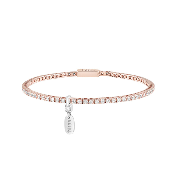 Bliss Fashion | Bracciale tennis in argento rosa con cubic zirconia bianchi