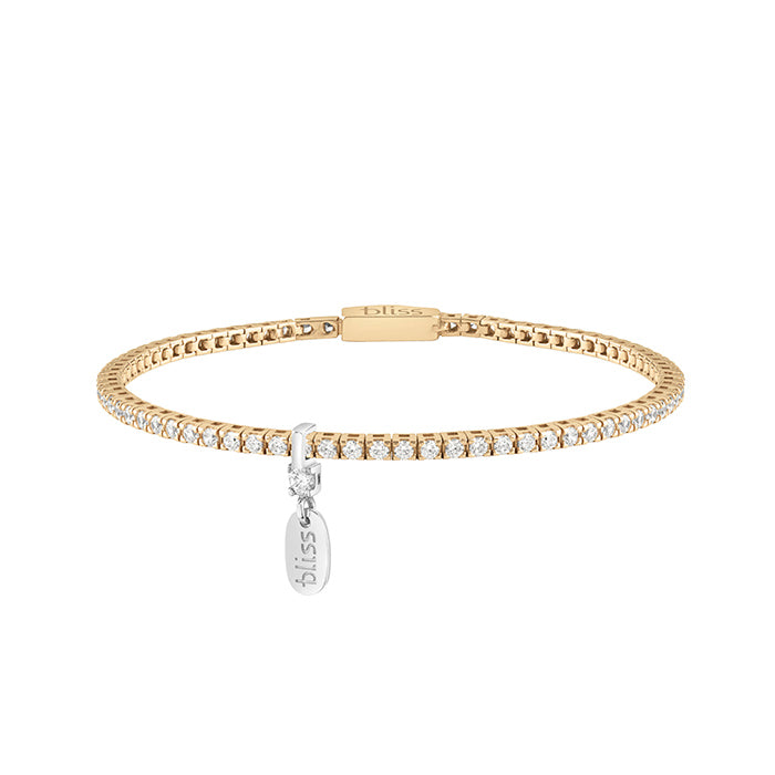 Bliss Fashion | Bracciale tennis in argento gold con cubic zirconia bianchi