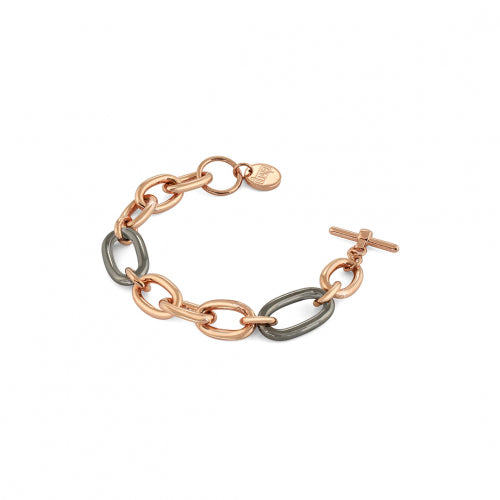 UNOAERRE | Bracciale in bronzo dorato rosa e nero