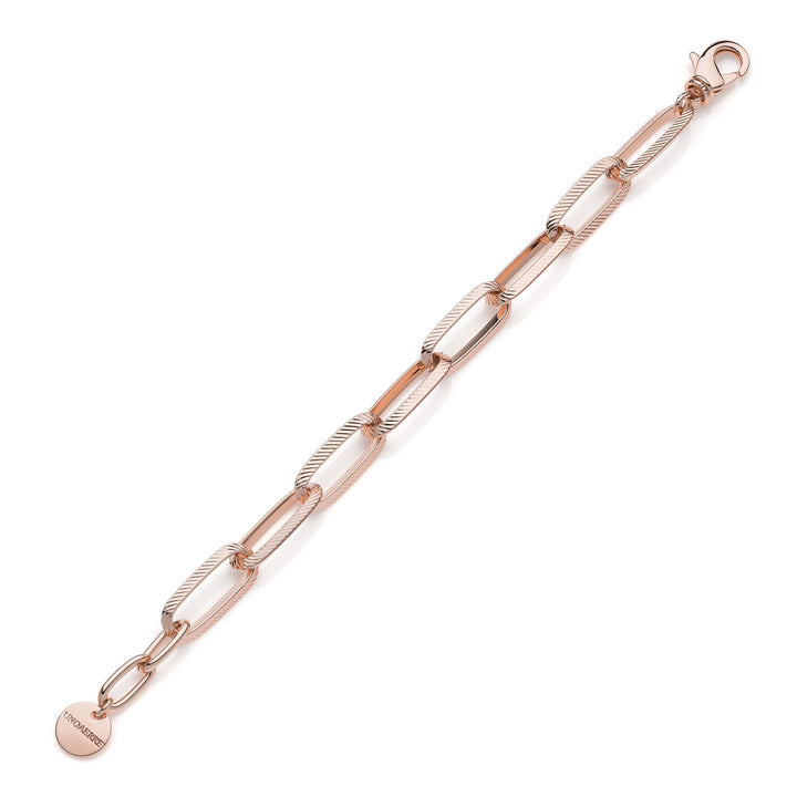 UNOAERRE | Bracciale catena forzatina diamantata rosa