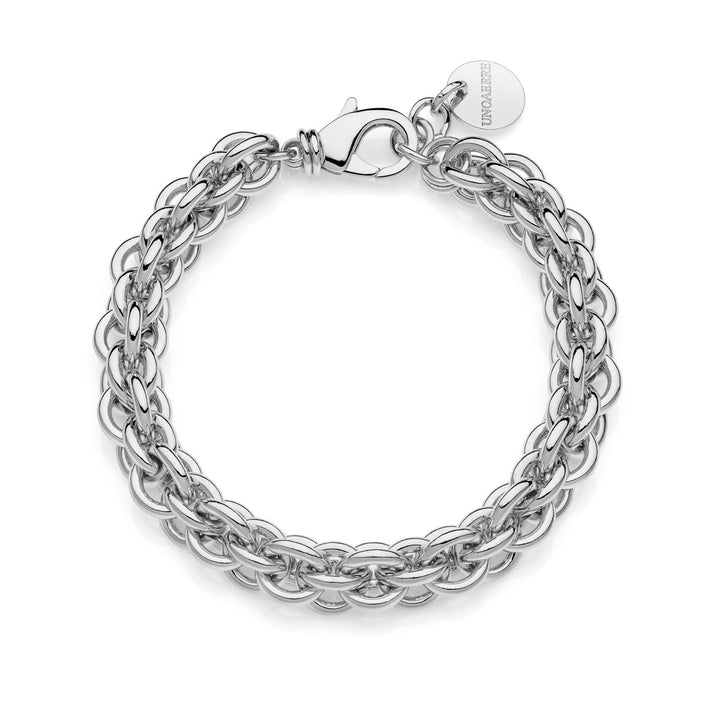 UNOAERRE | Bracciale multifilo in catena rolò argentata