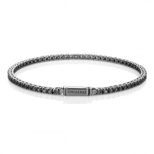 UNOAERRE | Bracciale tennis in argento brunito