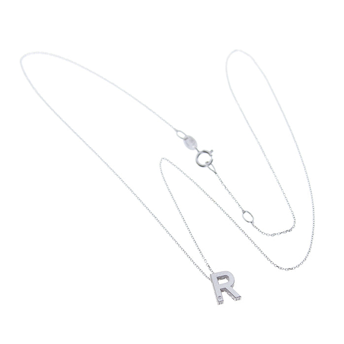 Bliss Gioielli  | Collana iniziale oro bianco 9kt