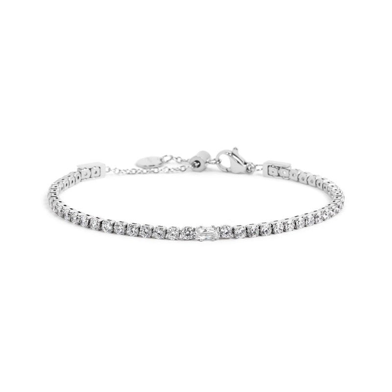 Marlù | Bracciale tennis 2,5mm con zircone centrale