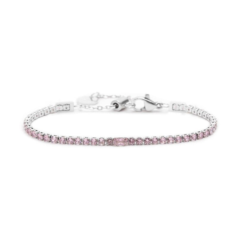 Marlù | Bracciale tennis 2,5mm con zircone centrale