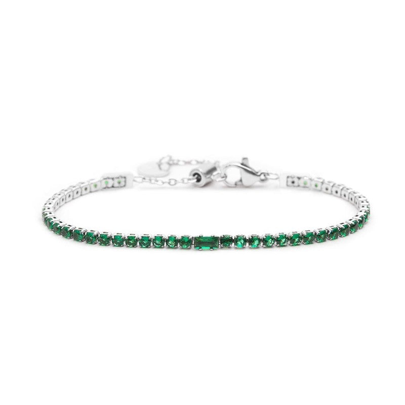 Marlù | Bracciale tennis 2,5mm con zircone centrale