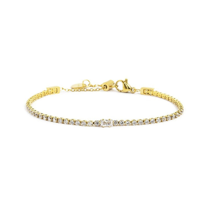 Marlù | Bracciale tennis 2mm con zircone centrale