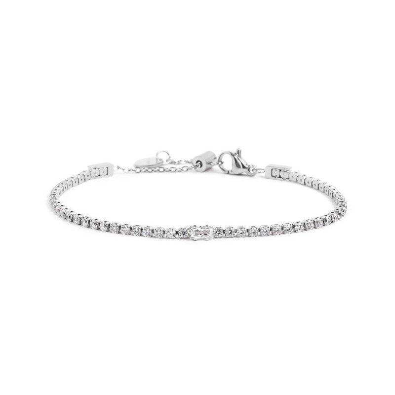 Marlù | Bracciale tennis 2mm con zircone centrale