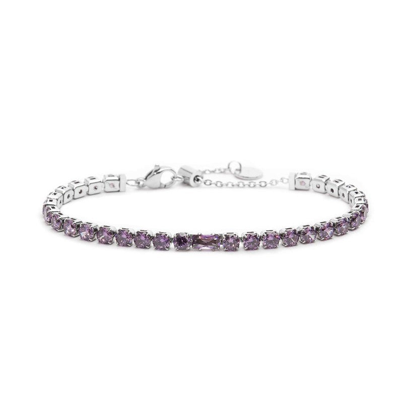 Marlù | Bracciale tennis 4mm con zircone centrale