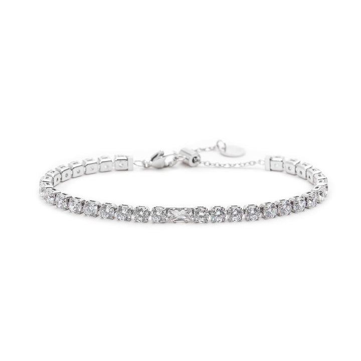 Marlù | Bracciale tennis 4mm con zircone centrale