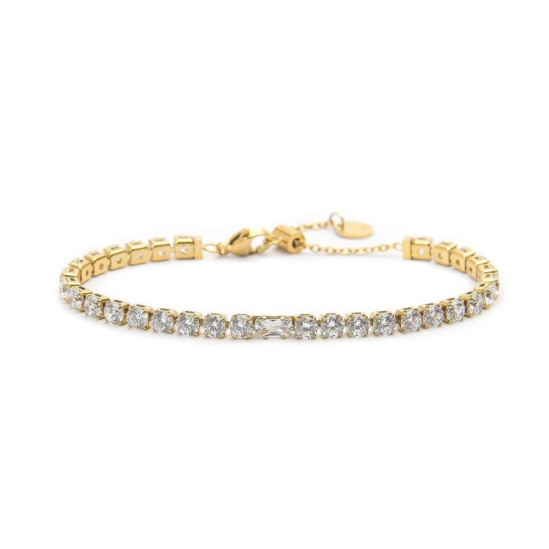 Marlù | Bracciale tennis 4mm con zircone centrale