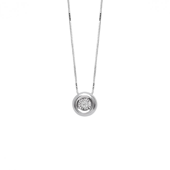 Bliss Gioielli  | Collana punto luce diamanti e oro bianco 18kt