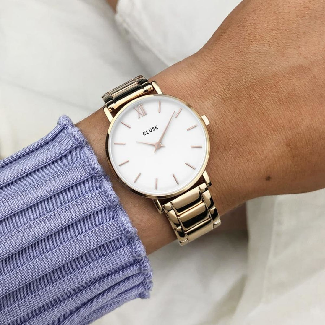 Cluse | Minuit Steel White, Rose Gold Colour